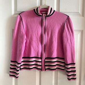 ST JOHN SPORT Vintage Pink Zip Up Sweater